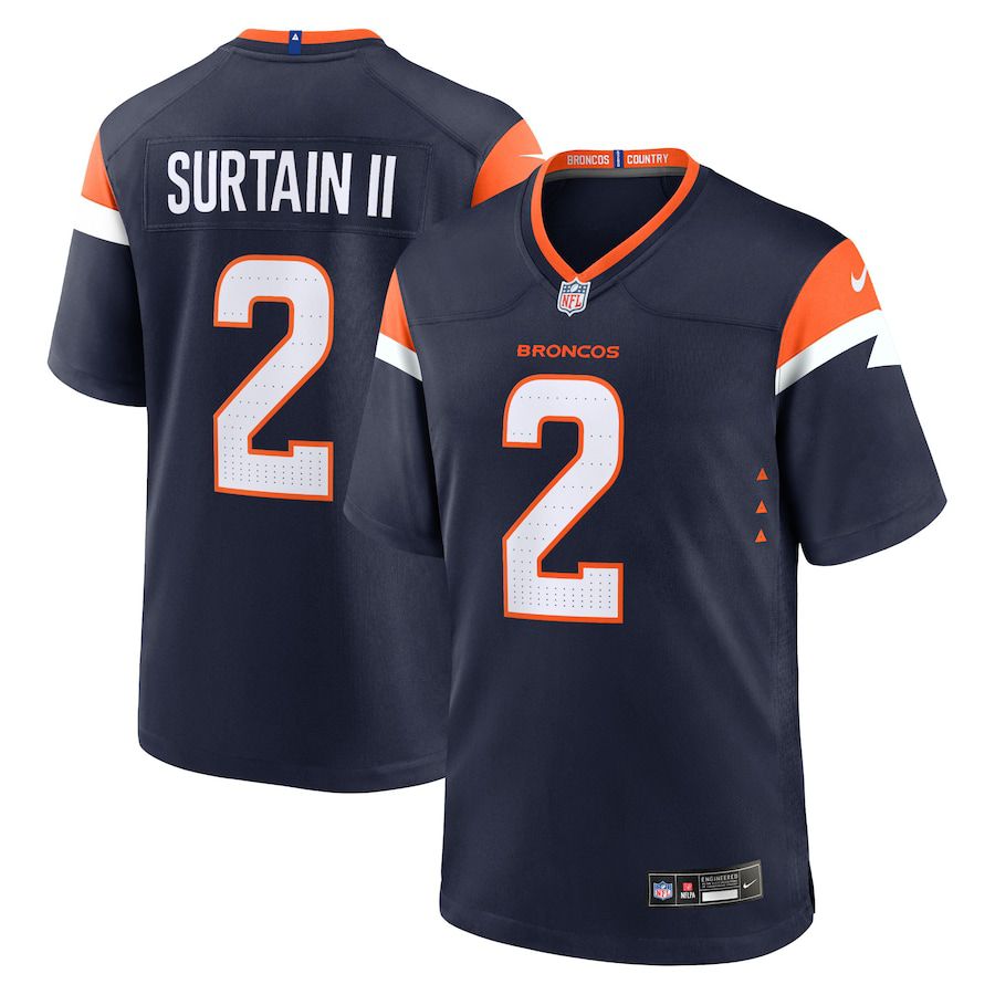 Men Denver Broncos 2 Patrick Surtain II Nike Navy Alternate Game NFL Jersey